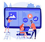 Which sector performs best in Web development Transformation